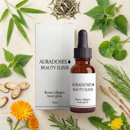 AuraDoses: BEAUTY ELIXIR – Течен растителен бустер за колаген, сияйна кожа и здрава коса